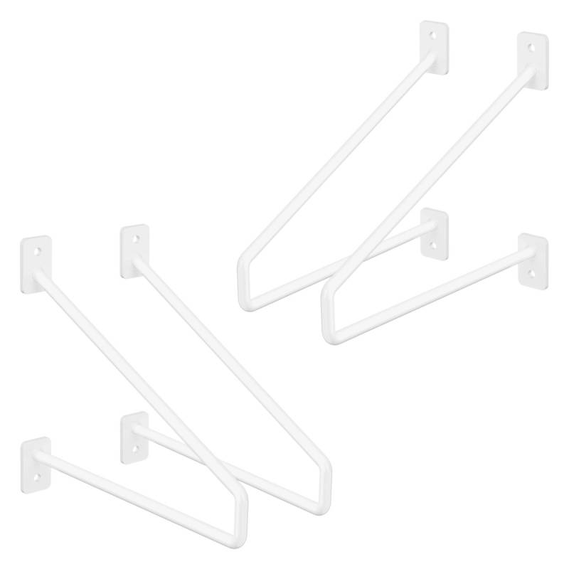 ML-Design 4 Stück Regalhalterung 220 mm Weiß aus Stahl Haarnadel Schwebe Hairpin von ML-Design