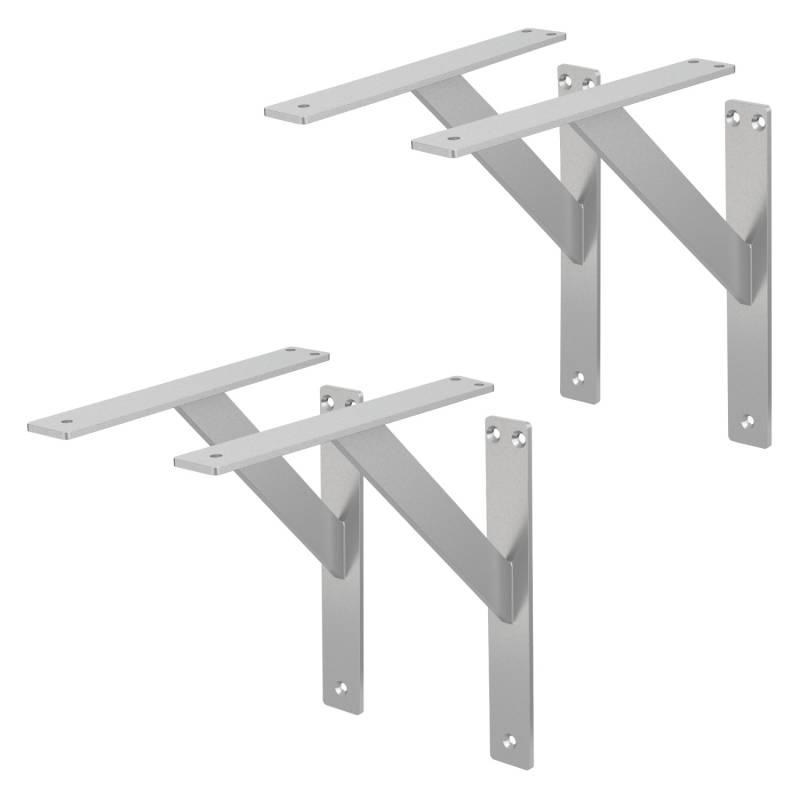 ML-Design 4 Stück Regalhalterung 240 x 240 mm Silber Aluminium Schwebende von ML-Design