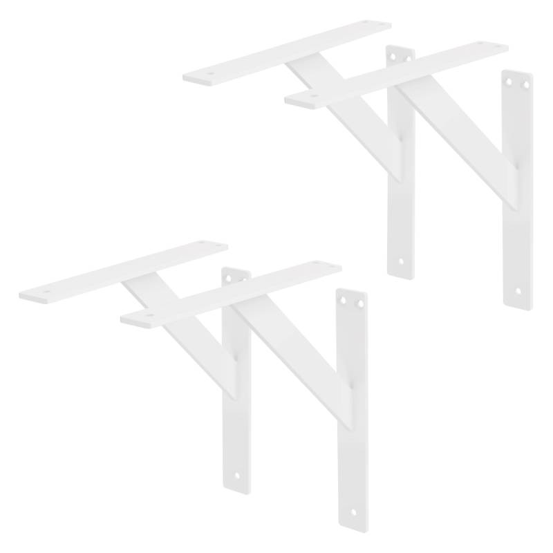 ML-Design 4 Stück Regalhalterung 240 x 240 mm Weiß Aluminium Schwebende von ML-Design