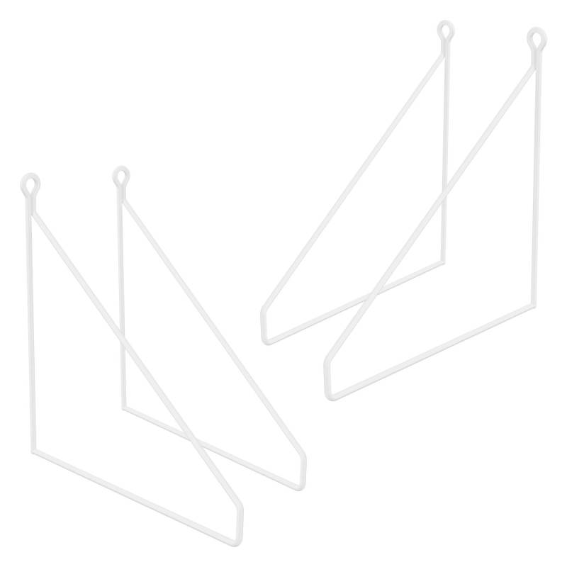 ML-Design 4 Stück Regalhalterung 250 mm Weiß Metall Dreieckige Schwebe von ML-Design