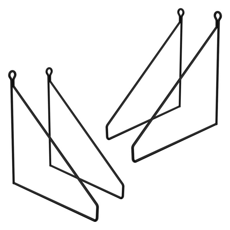 ML-Design 4 Stück Regalhalterung 250mm Schwarz Metall Dreieckige Schwebe von ML-Design
