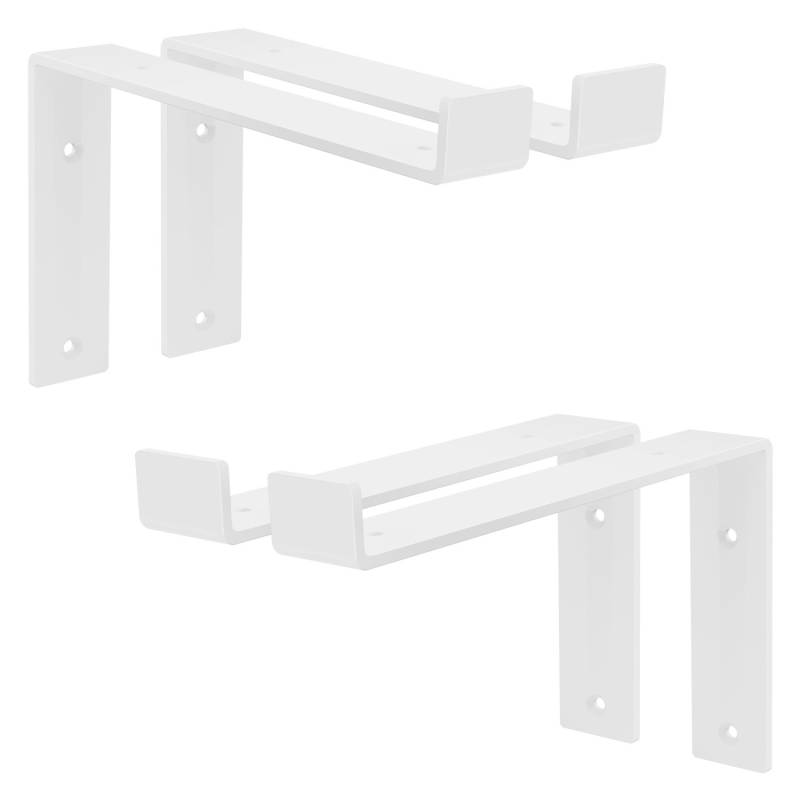 ML-Design 4 Stück Regalhalterung 25x4x14,5 cm Weiß aus Metall 10 Zoll L-Form von ML-Design