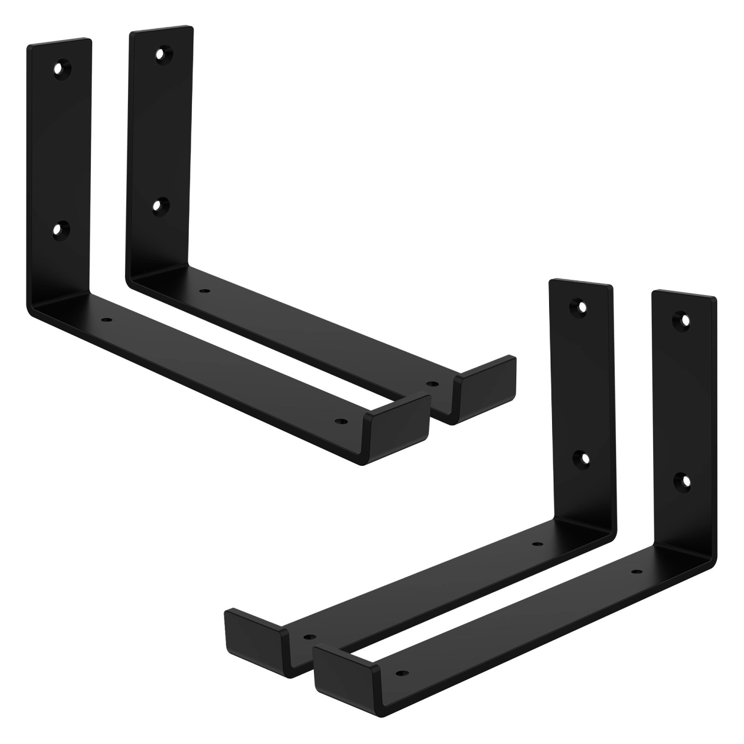 ML-Design 4 Stück Regalhalterung 25x4x14 cm Schwarz Metall 10 Zoll L-Form ML-Design 4 Stück Regalhalterung 25x4x14 cm Schwarz Metall 10 Zoll L-Form von ML-Design