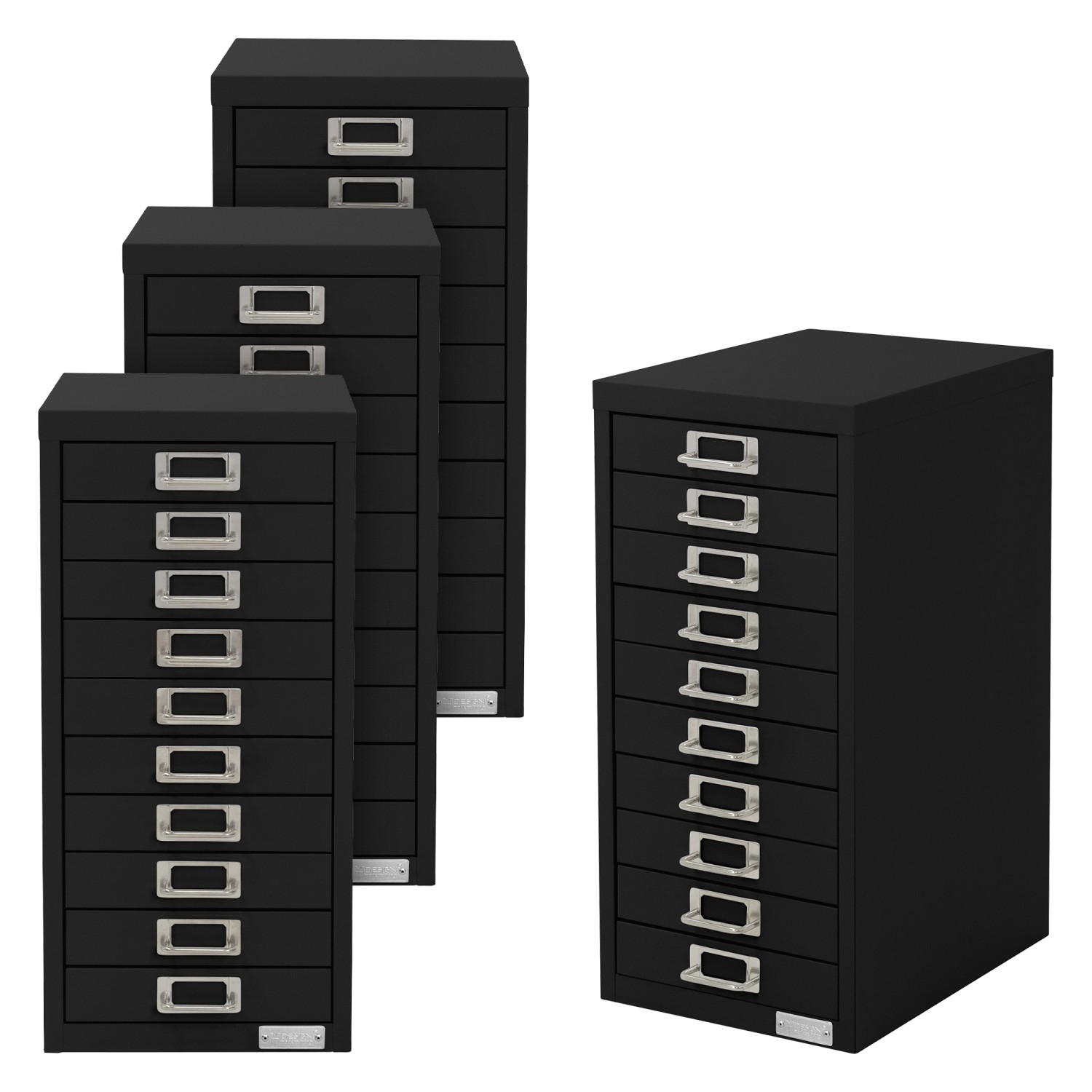 ML-Design 4Er Set Aktenschrank mit 10 Schubladen 28x38x60cm Schwarz ML-Design 4Er Set Aktenschrank mit 10 Schubladen 28x38x60cm Schwarz von ML-Design