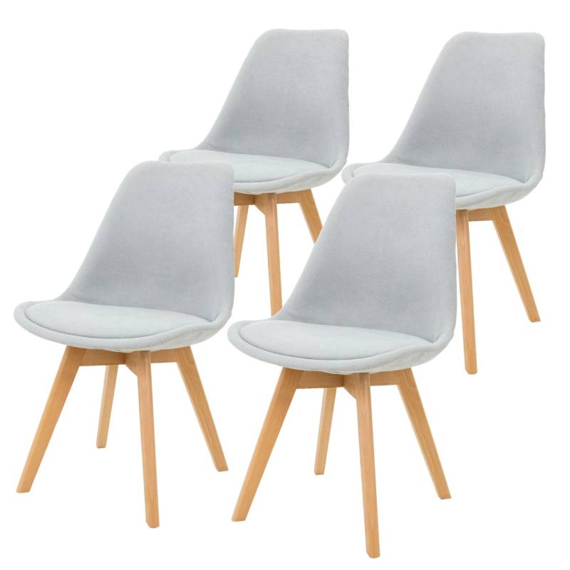 ML-Design 4er Set Esszimmerstühle Skandinavisches Retro Polsterstuhl Grau von ML-Design