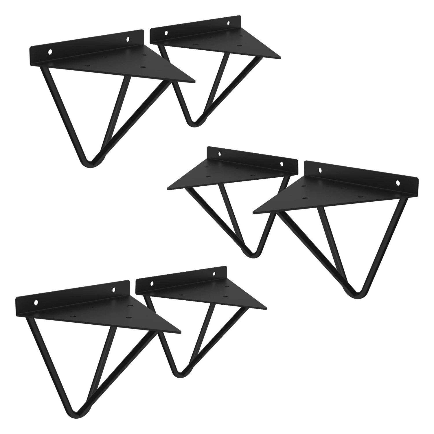 ML-Design 6 Stück Regalhalterung 160 mm Schwarz Metall Dreieckige Schwebende ML-Design 6 Stück Regalhalterung 160 mm Schwarz Metall Dreieckige Schwebende von ML-Design