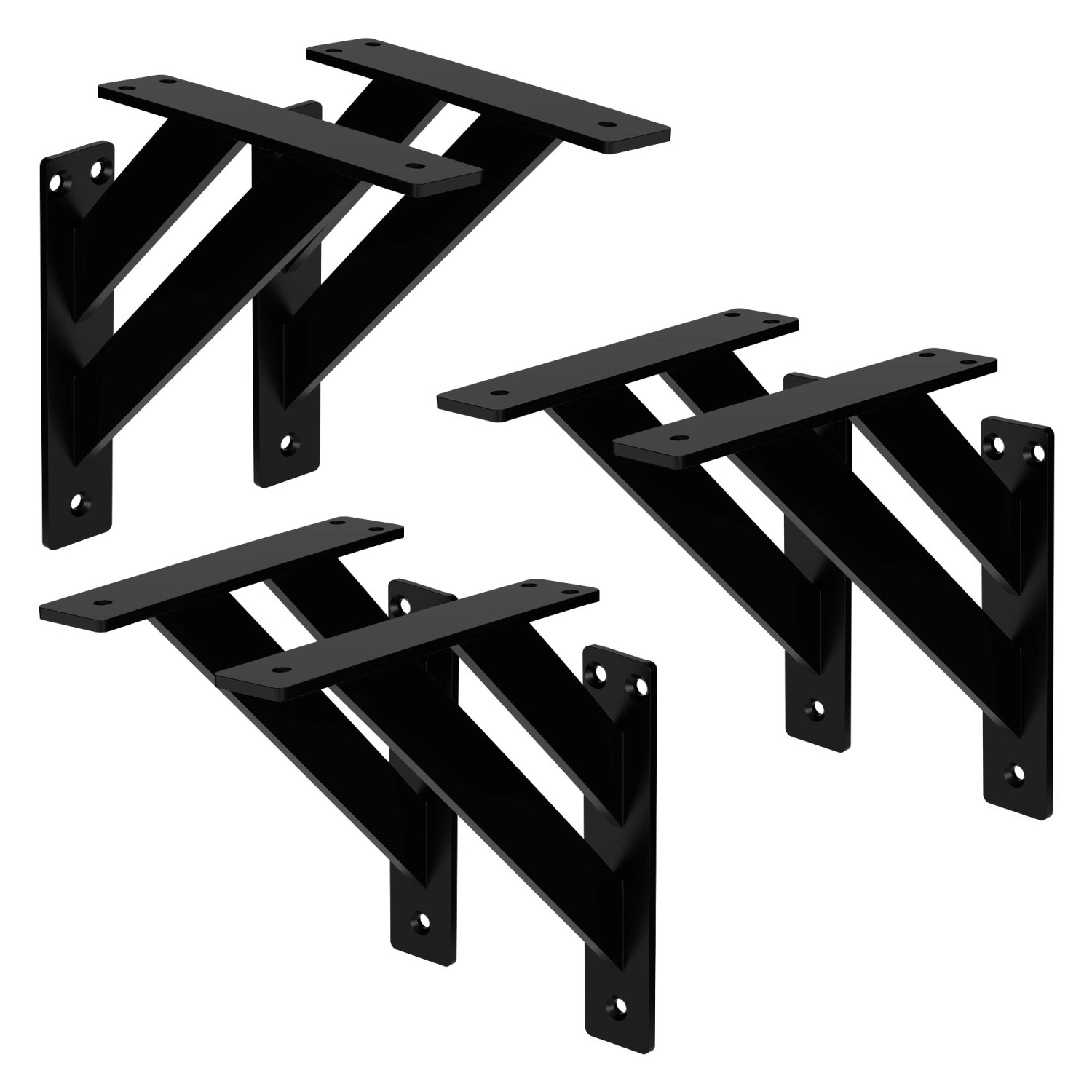 ML-Design 6 Stück Regalhalterung 18 x 18 cm Schwarz Aluminium Schwebende ML-Design 6 Stück Regalhalterung 18 x 18 cm Schwarz Aluminium Schwebende von ML-Design