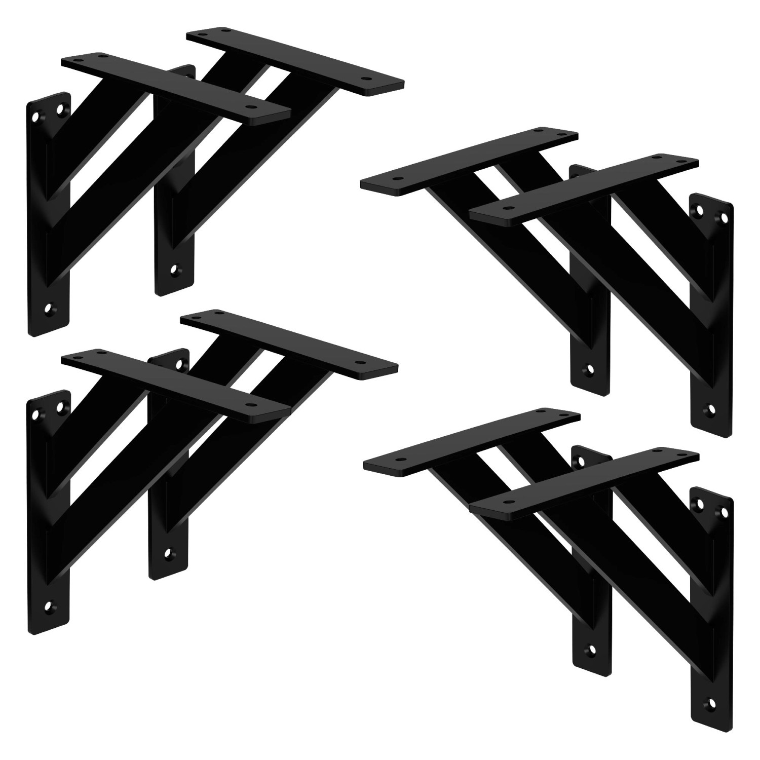 ML-Design 8 Stück Regalhalterung 18 x 18 cm Schwarz Aluminium Schwebende ML-Design 8 Stück Regalhalterung 18 x 18 cm Schwarz Aluminium Schwebende von ML-Design