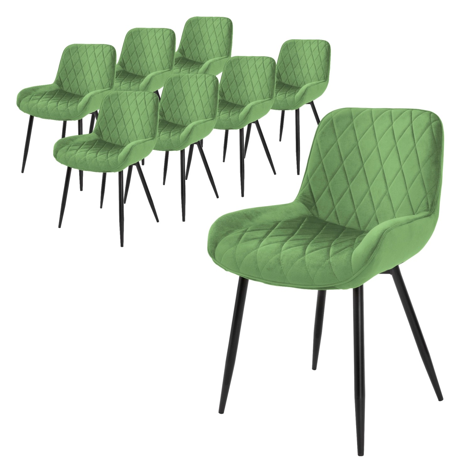 ML-Design 8Er Set Esszimmerstühle Salbei Sitzfläche aus Samt Metallbeine ML-Design 8Er Set Esszimmerstühle Salbei Sitzfläche aus Samt Metallbeine von ML-Design