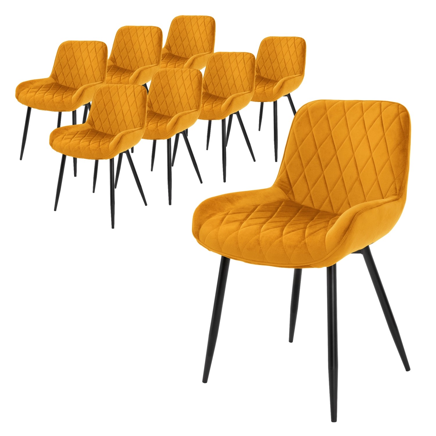ML-Design 8Er Set Esszimmerstühle Senfgelb Sitzfläche aus Samt Metallbeine Stühl ML-Design 8Er Set Esszimmerstühle Senfgelb Sitzfläche aus Samt Metallbeine Stühl von ML-Design