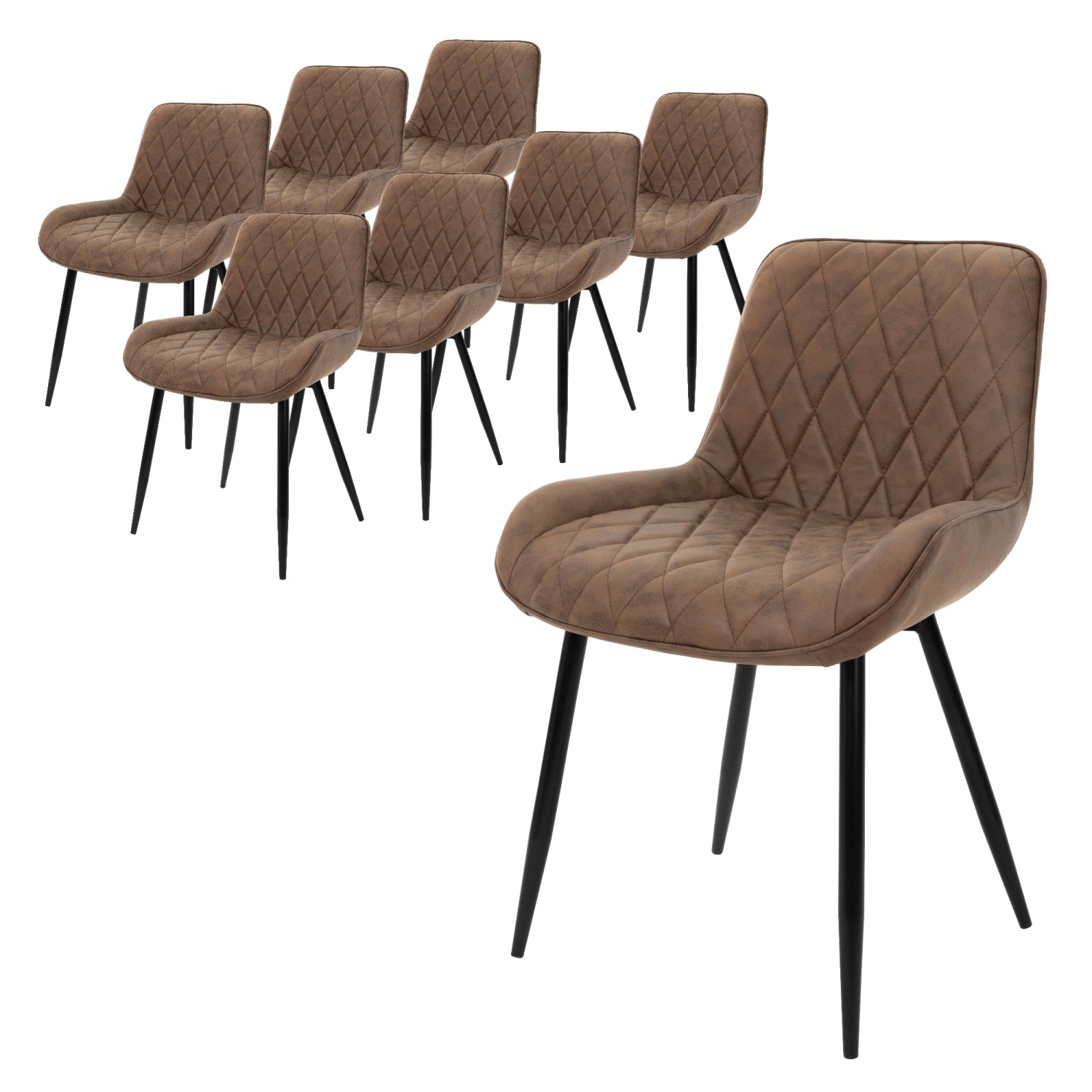 ML-Design 8Er Set Esszimmerstühle mit Rücken- und Armlehnen Braun PU-Kunstleder ML-Design 8Er Set Esszimmerstühle mit Rücken- und Armlehnen Braun PU-Kunstleder von ML-Design