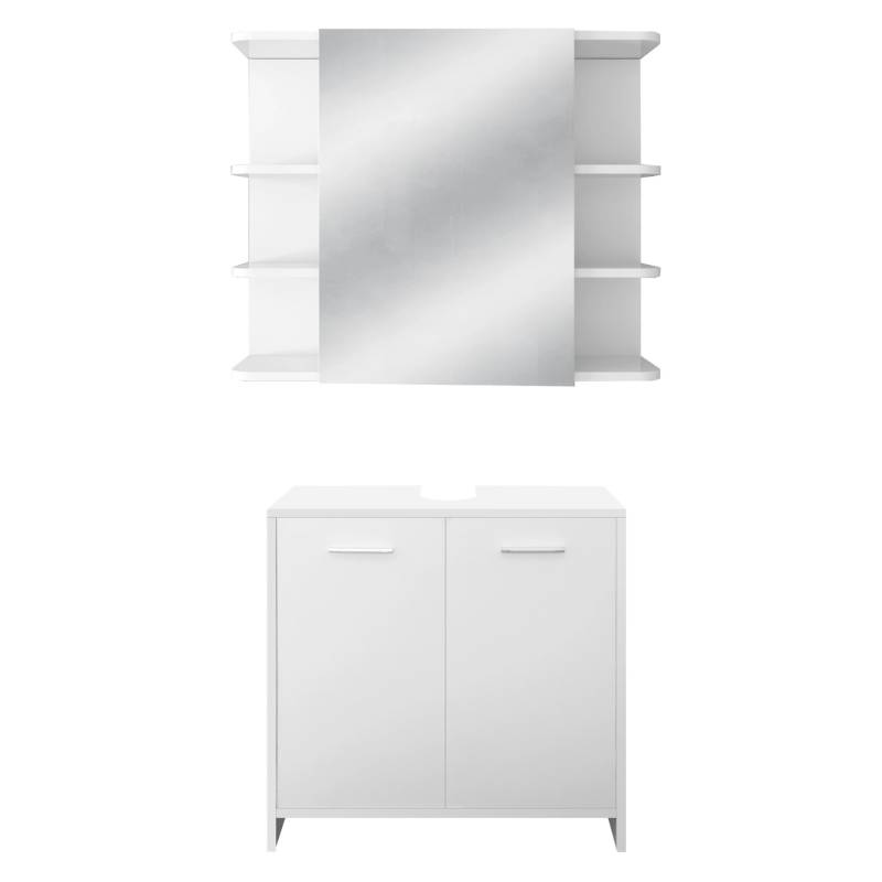 ML-Design Badmöbel-Set 2-Teilig Waschtisch mit Unterschrank Spiegelschrank von ML-Design