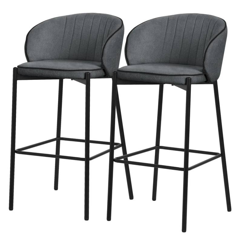 ML-Design Barhocker 2Er Set Anthrazit 76 cm Hoch mit Stoffbezug ML-Design Barhocker 2Er Set Anthrazit 76 cm Hoch mit Stoffbezug von ML-Design
