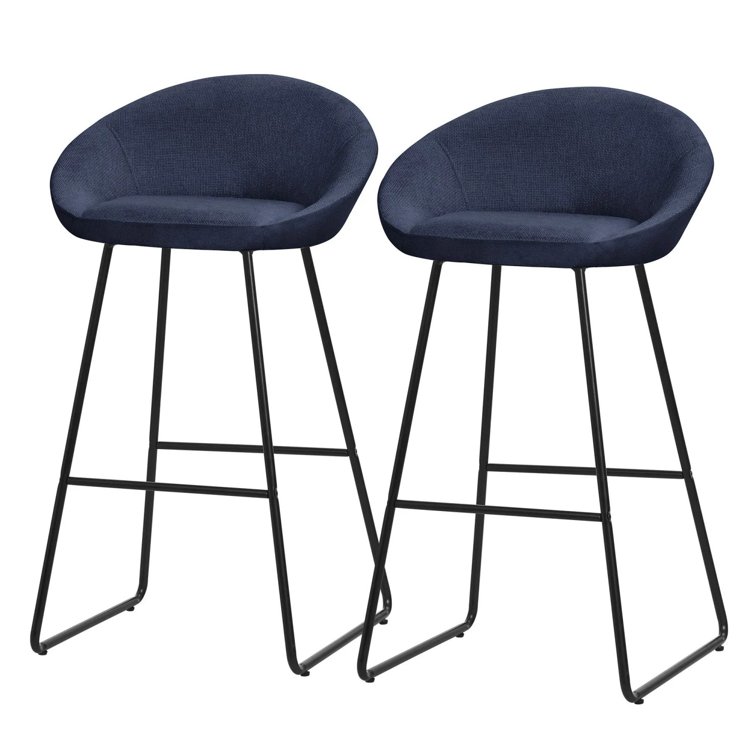 ML-Design Barhocker 2Er Set Dunkelblau mit Stoffbezug 75 cm Hoch ML-Design Barhocker 2Er Set Dunkelblau mit Stoffbezug 75 cm Hoch von ML-Design