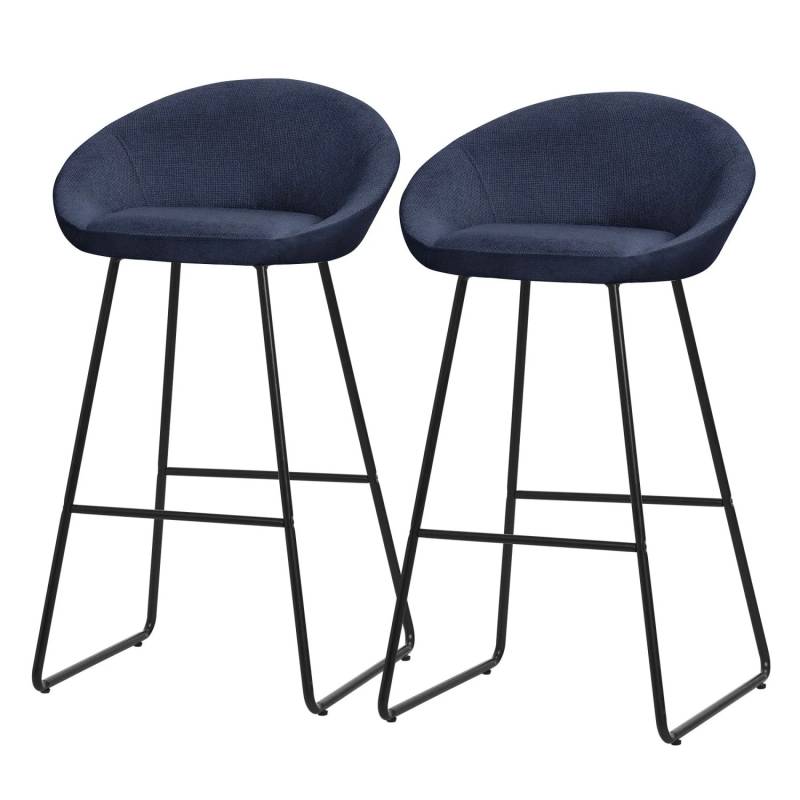 ML-Design Barhocker 2Er Set Dunkelblau mit Stoffbezug 75 cm Hoch ML-Design Barhocker 2Er Set Dunkelblau mit Stoffbezug 75 cm Hoch von ML-Design