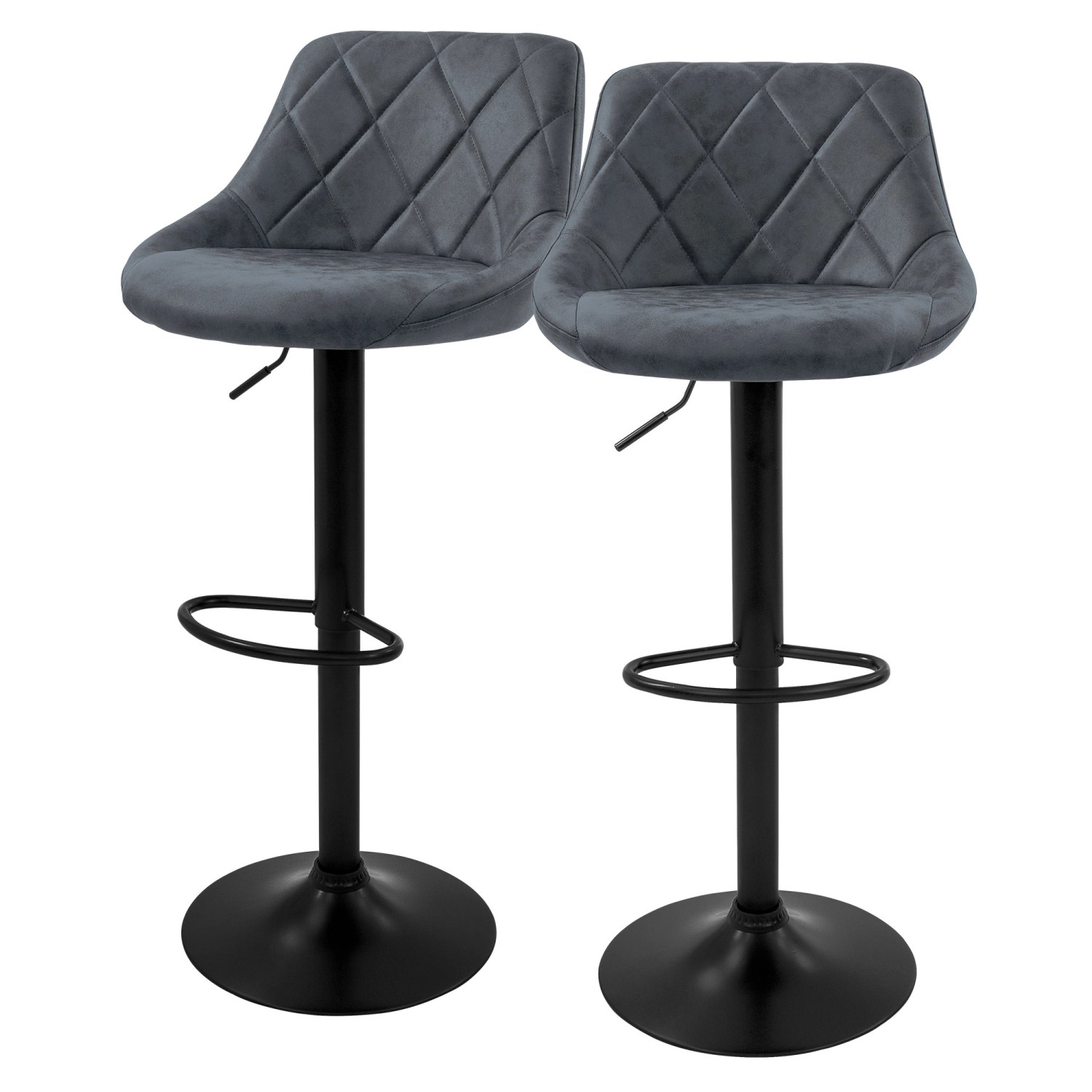 ML-Design Barhocker 2Er Set Kunstleder Anthrazit mit Rückenlehne und Fußstütze ML-Design Barhocker 2Er Set Kunstleder Anthrazit mit Rückenlehne und Fußstütze von ML-Design