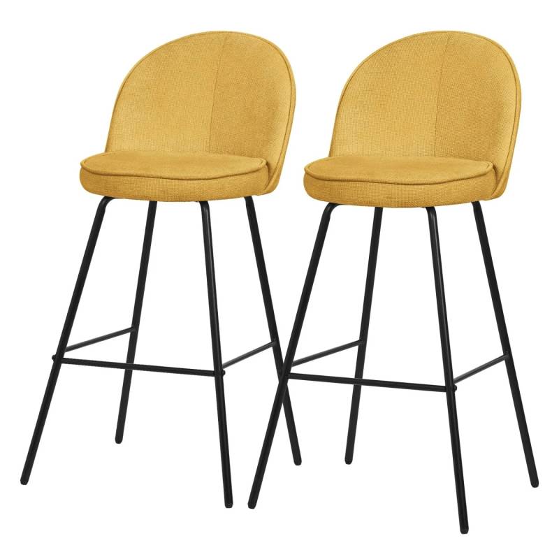ML-Design Barhocker 2Er Set Senf 75 cm Hoch mit Stoffbezug ML-Design Barhocker 2Er Set Senf 75 cm Hoch mit Stoffbezug von ML-Design