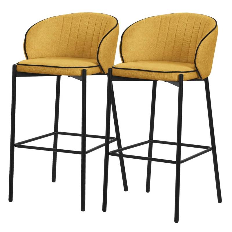 ML-Design Barhocker 2Er Set Senf 76 cm Hoch mit Stoffbezug ML-Design Barhocker 2Er Set Senf 76 cm Hoch mit Stoffbezug von ML-Design
