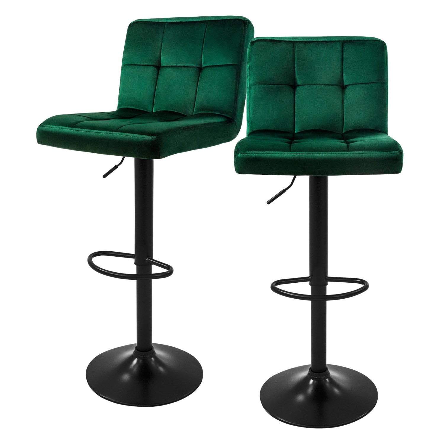 ML-Design Barhocker 2Er Set aus Samt Grün Gepolsterter Barstuhl mit Rückenlehne ML-Design Barhocker 2Er Set aus Samt Grün Gepolsterter Barstuhl mit Rückenlehne von ML-Design