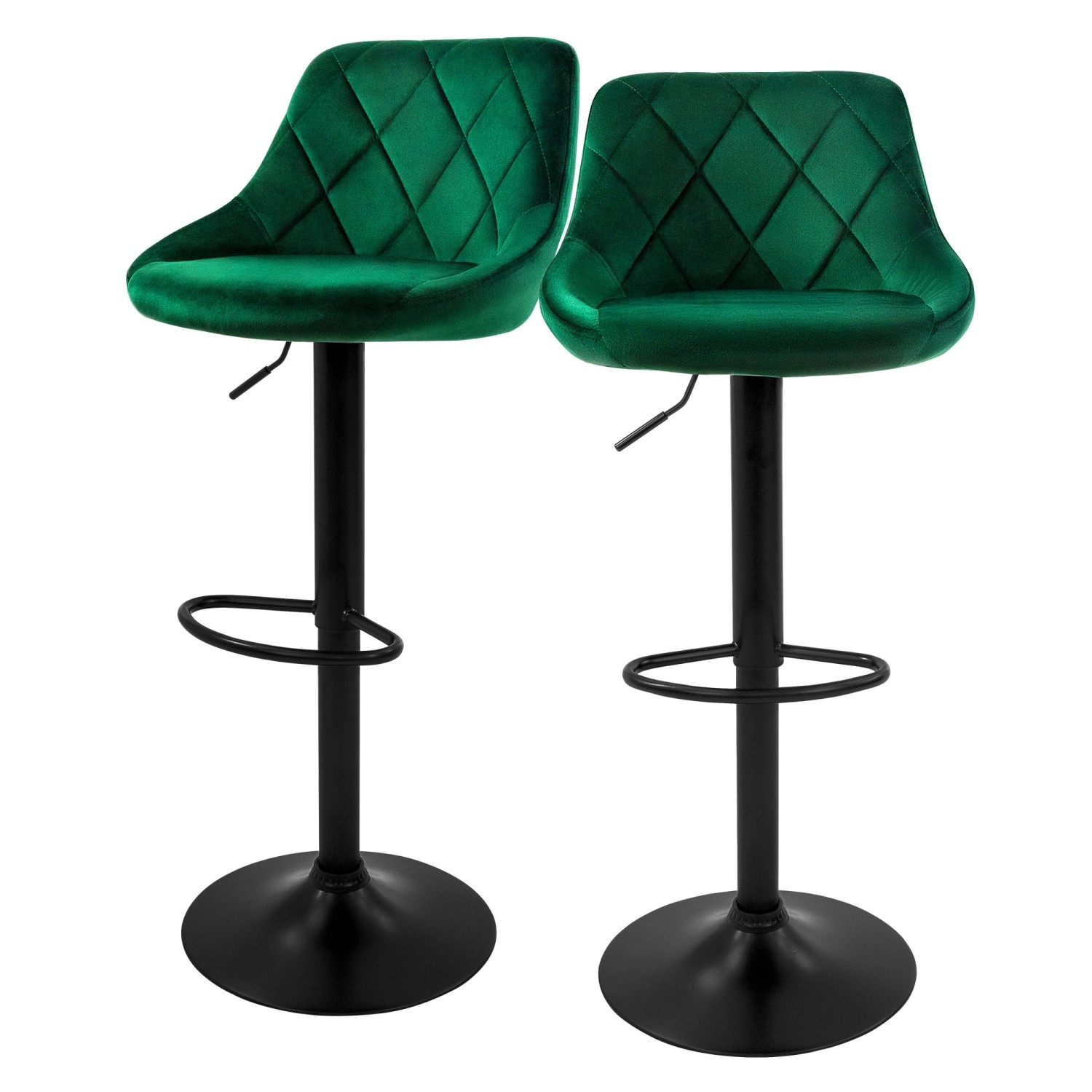 ML-Design Barhocker 2Er Set aus Samt Grün Gepolsterter mit Rückenlehne Fußstütze ML-Design Barhocker 2Er Set aus Samt Grün Gepolsterter mit Rückenlehne Fußstütze von ML-Design