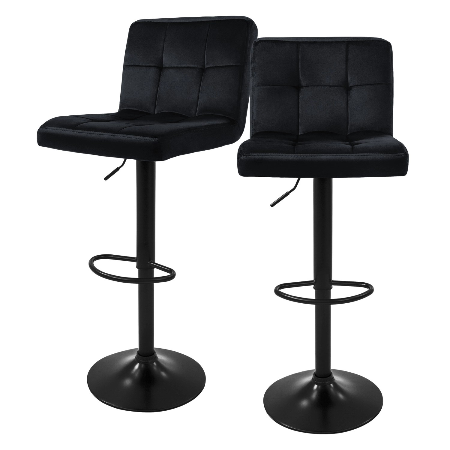 ML-Design Barhocker 2Er Set aus Samt Schwarz Barstuhl mit Rückenlehne Fußstütze ML-Design Barhocker 2Er Set aus Samt Schwarz Barstuhl mit Rückenlehne Fußstütze von ML-Design