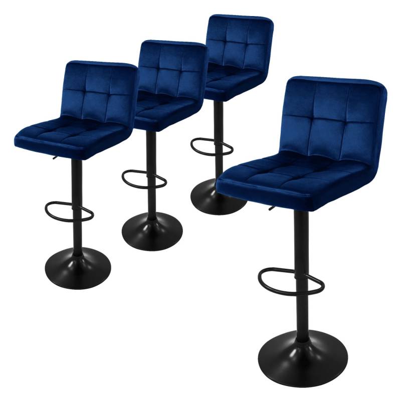ML-Design Barhocker 4Er Set Bezug aus Samt Blau Gepolsterter Drehbar ML-Design Barhocker 4Er Set Bezug aus Samt Blau Gepolsterter Drehbar von ML-Design
