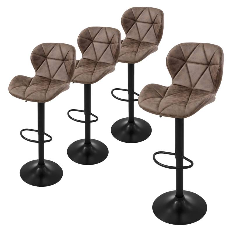 ML-Design Barhocker 4Er Set aus Kunstleder Braun Gepolsterter Drehbar von ML-Design