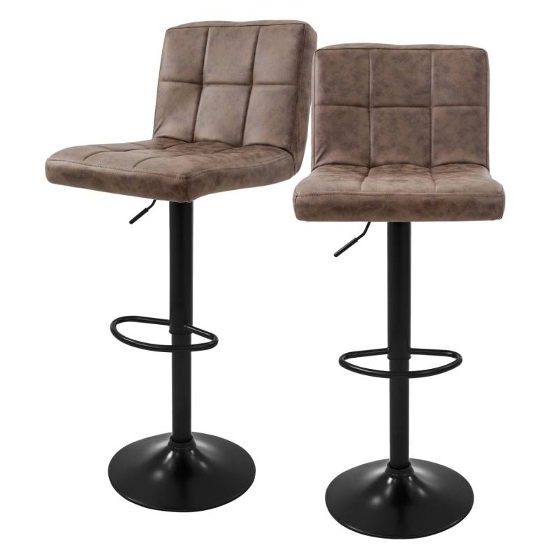 ML-Design Barhocker Set 2 Kunstleder Braun Gepolsterter Barstuhl mit Rückenlehne von ML-Design