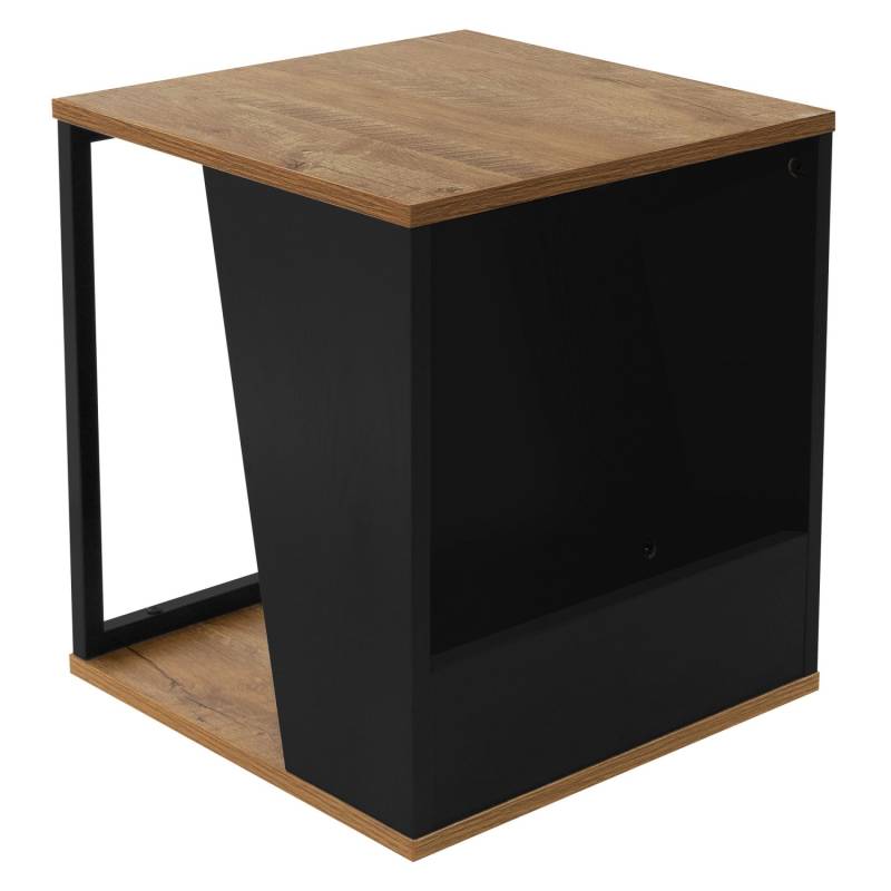 ML-Design Beistelltisch 40x40x45cm Braun in Eiche-Rustikal aus Holz Stahlgestell von ML-Design