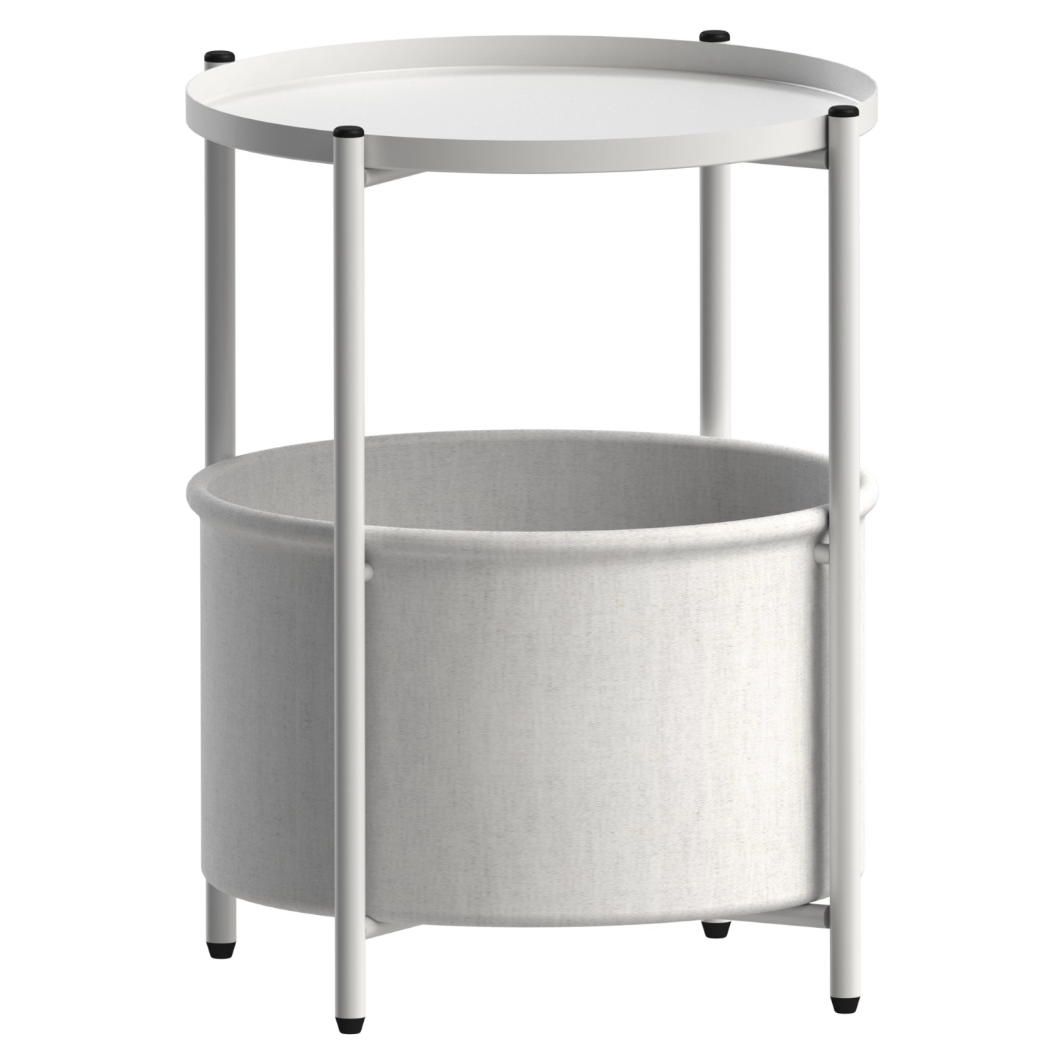 ML-Design Beistelltisch Rund 45,5 x H 525 cm Weiß aus Metall mit Stoffkorb ML-Design Beistelltisch Rund 45,5 x H 525 cm Weiß aus Metall mit Stoffkorb von ML-Design