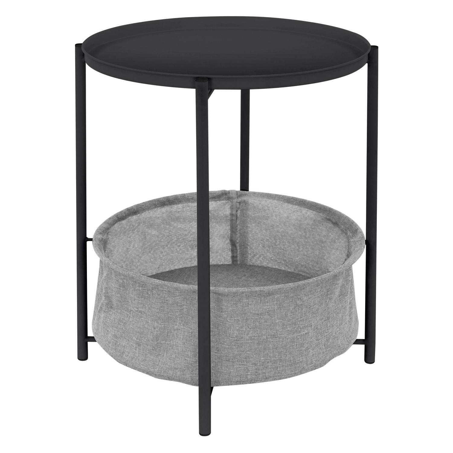 ML-Design Beistelltisch Rund 46xH51 cm Couchtisch mit Stoffkorb Anthrazit Metall ML-Design Beistelltisch Rund 46xH51 cm Couchtisch mit Stoffkorb Anthrazit Metall von ML-Design