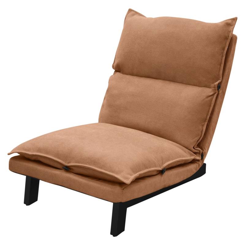 ML-Design Bodenstuhl mit Rückenlehne Braun Leinenbezug Stahlgestell von ML-Design