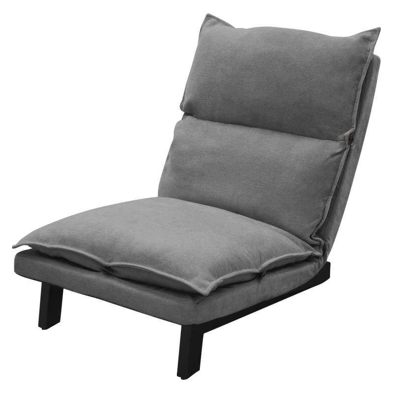 ML-Design Bodenstuhl mit Rückenlehne Grau Leinenbezug Stahlgestell von ML-Design
