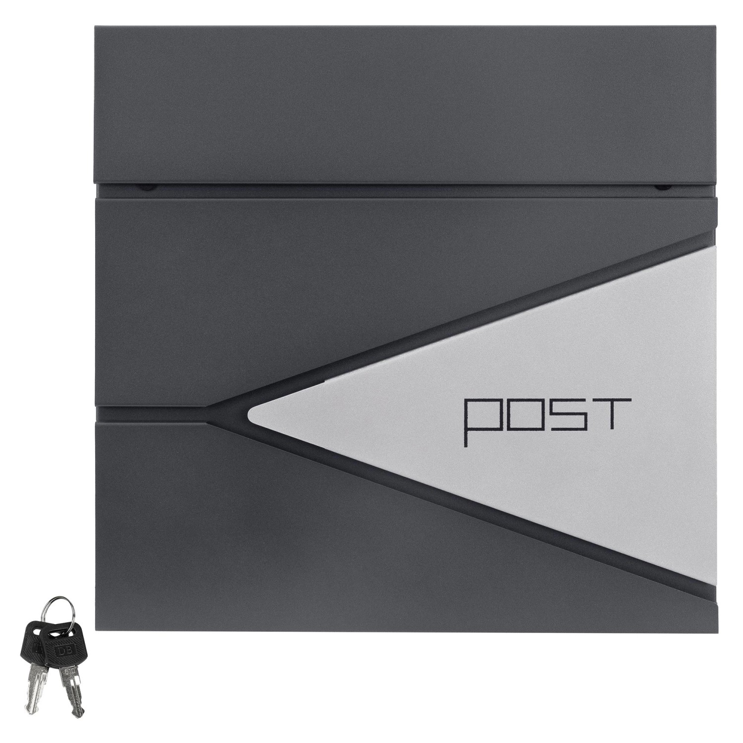 ML-Design Briefkasten Anthrazit/Silber 37x37 cm mit Zeitungsfach Abschließbar von ML-Design