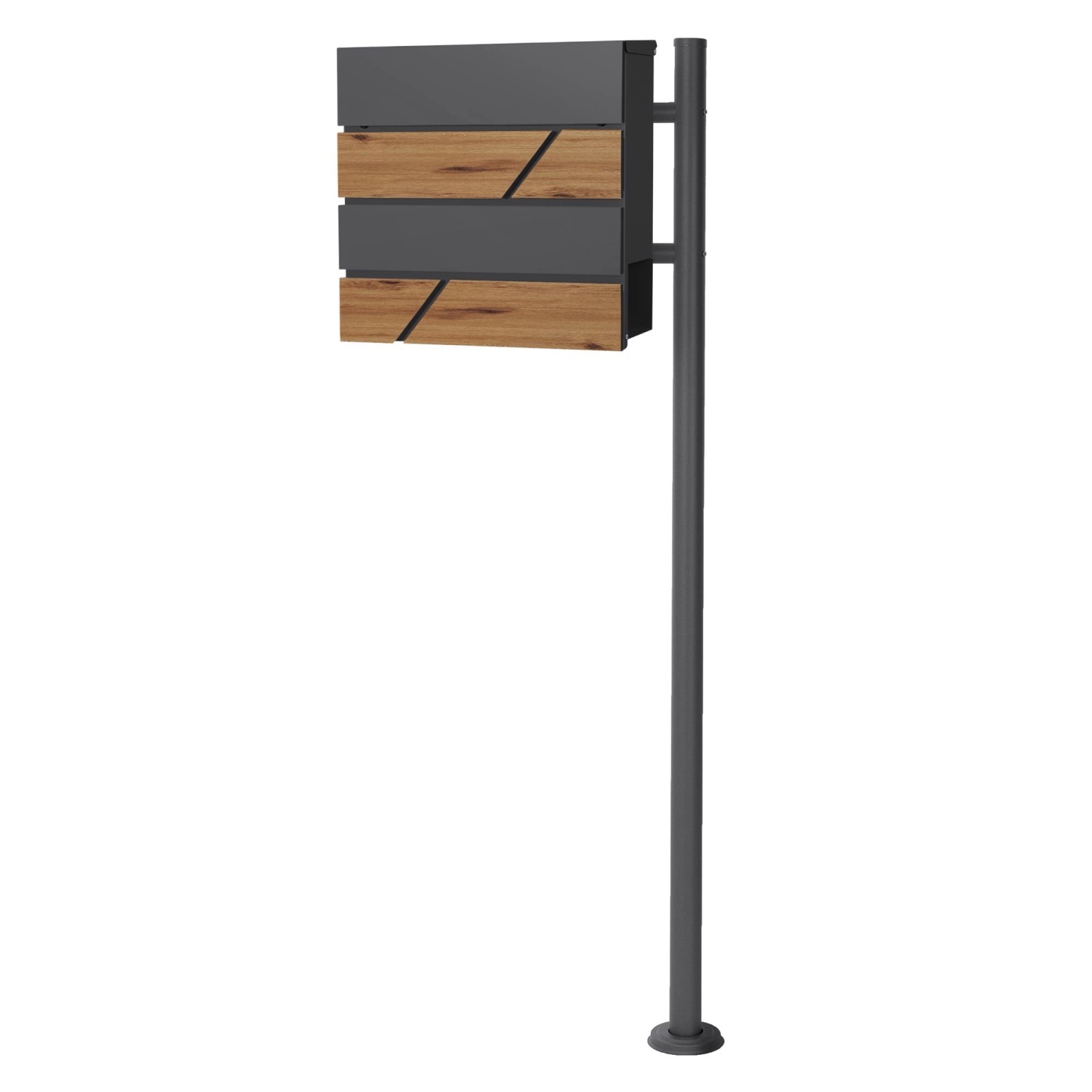 ML-Design Briefkasten Anthrazit Holzoptik mit Zeitungsfach und Pfosten Anthrazit ML-Design Briefkasten Anthrazit Holzoptik mit Zeitungsfach und Pfosten Anthrazit von ML-Design