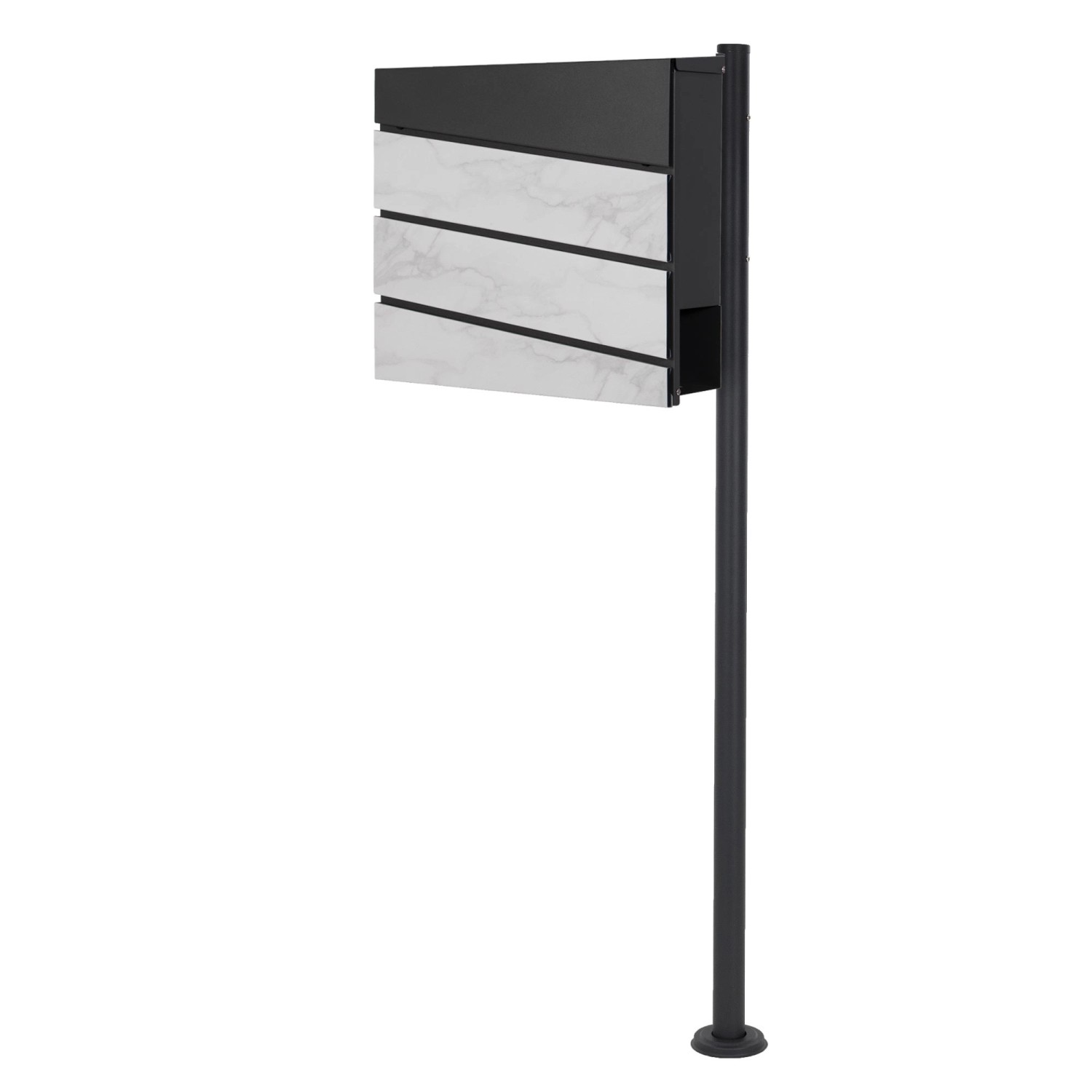 ML-Design Briefkasten Weiß-Marmoroptik mit Zeitungsfach mit Pfosten Anthrazit ML-Design Briefkasten Weiß-Marmoroptik mit Zeitungsfach mit Pfosten Anthrazit von ML-Design