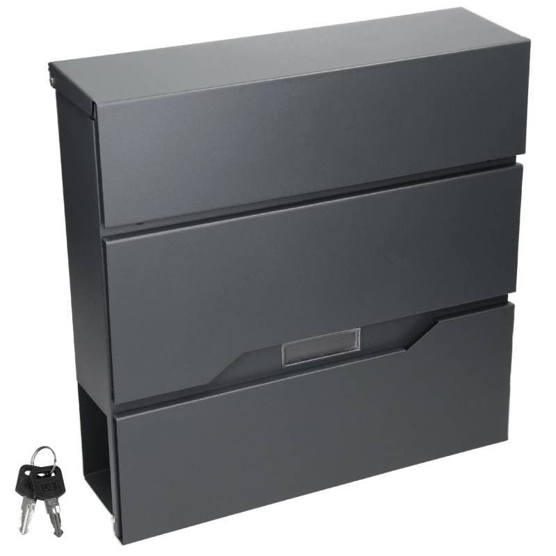 ML-Design Briefkasten mit Zeitungsfach und Namensschild aus Edelstahl ML-Design Briefkasten mit Zeitungsfach und Namensschild aus Edelstahl von ML-Design