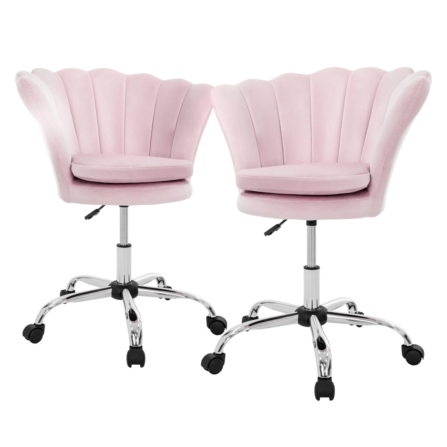 ML-Design Bürostuhl 2Er Set Samt Hellrosa Höhenverstellbar 360 Grad ML-Design Bürostuhl 2Er Set Samt Hellrosa Höhenverstellbar 360 Grad von ML-Design