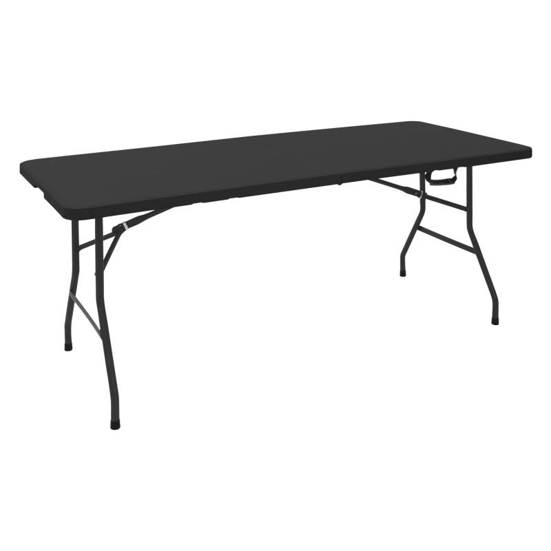 ML-Design Campingtisch Klappbar Schwarz 180x74 cm mit Tragegriff Kunststoff von ML-Design