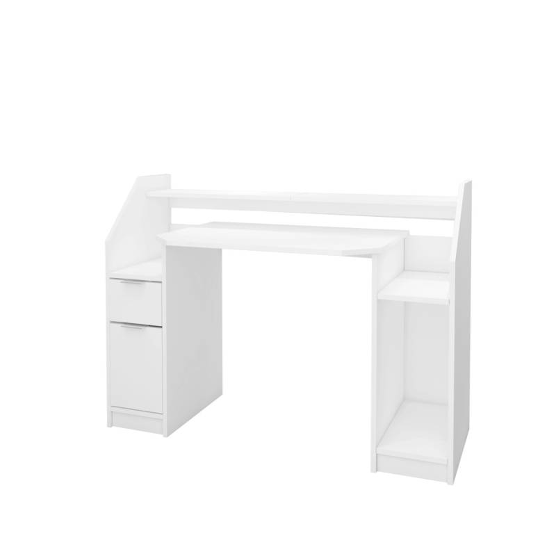 ML-Design Computertisch mit Schublade Tür Stauraum 123,2x90 cm Weiß aus Holz von ML-Design
