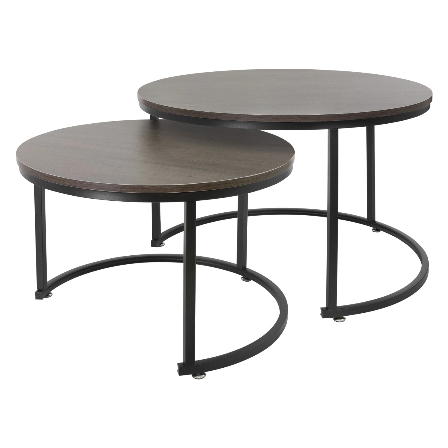 ML-Design Couchtisch 2Er Set Rund 59x40cm und 74x48cm Eiche-Dunkel ML-Design Couchtisch 2Er Set Rund 59x40cm und 74x48cm Eiche-Dunkel von ML-Design