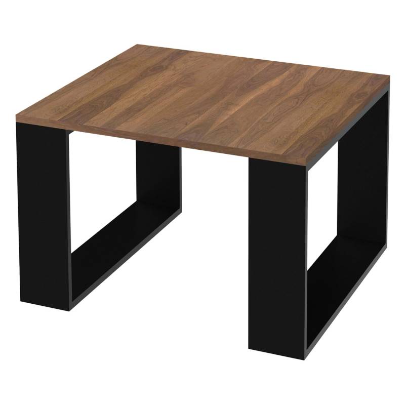 ML-Design Couchtisch 65x65x40cm Schwarz-Walnuss Kufenbeine Quadratisch von ML-Design