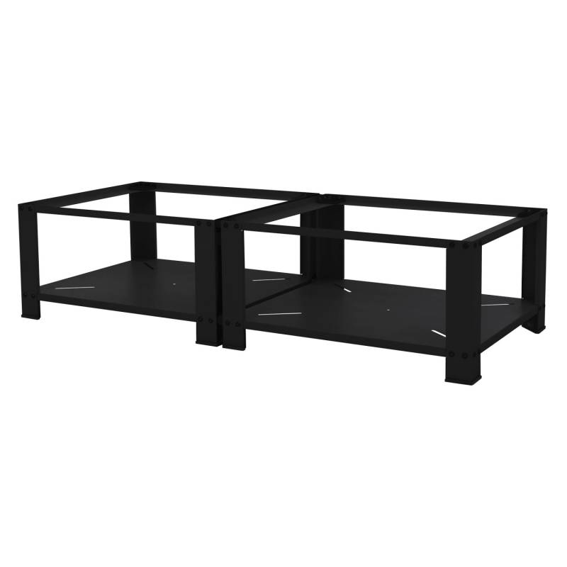 ML-Design Doppel Waschmaschinen Untergestell 2 Ablagen Schwarz 128x54 cm Stahl von ML-Design