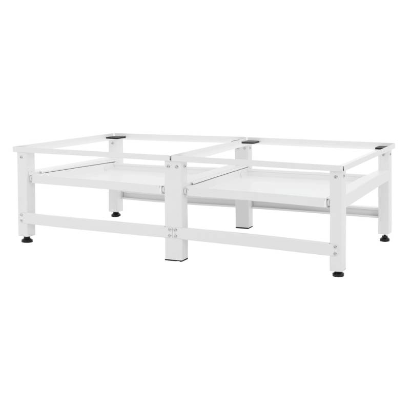 ML-Design Doppel Waschmaschinen-Untergestell 2 Ausziehbaren Ablagen Weiß Stahl von ML-Design