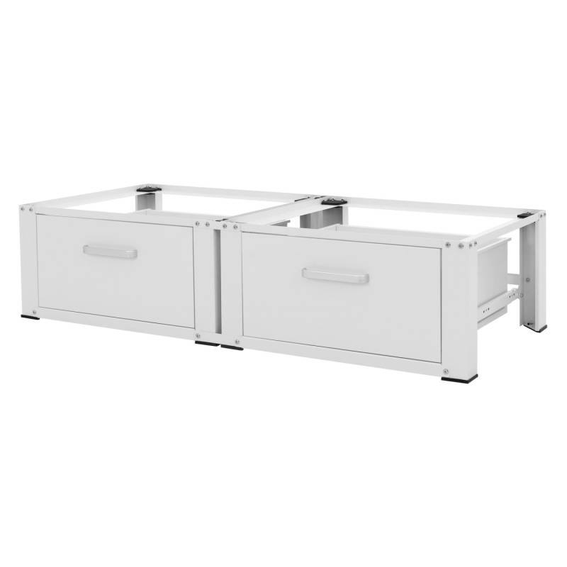 ML-Design Doppel Waschmaschinen Untergestell 2 Schubladen Weiß 128x53,5x31,5 cm von ML-Design