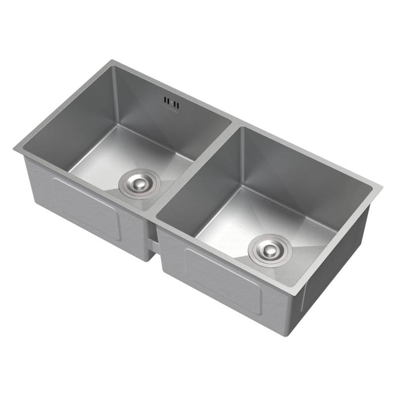 ML-Design Doppelspülbecken Edelstahl 81,5x40 cm Rechteckig 2 Becken mit Siphon von ML-Design