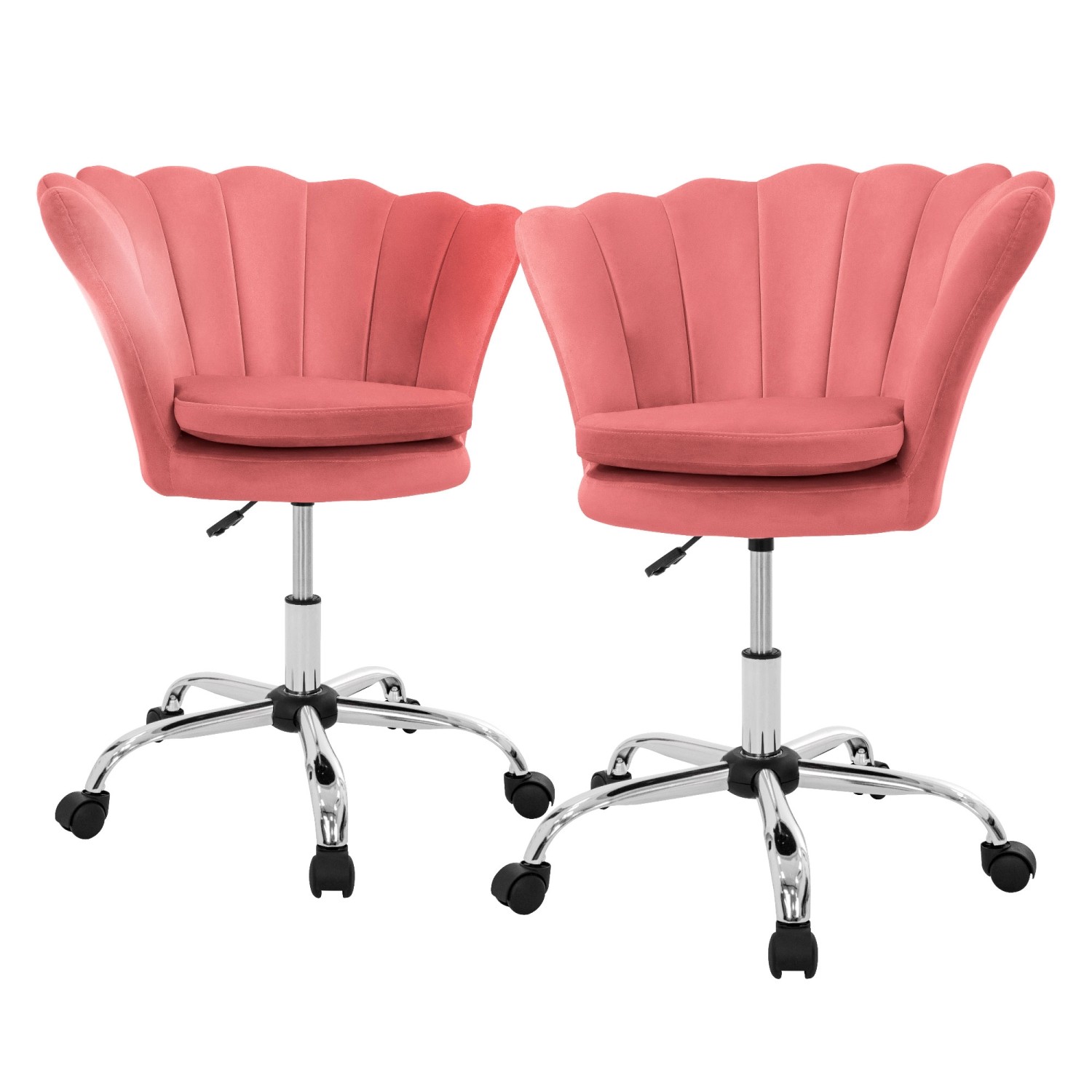 ML-Design Drehstuhl 2Er Set aus Samt Rosa Höhenverstellbar 360 Grad ML-Design Drehstuhl 2Er Set aus Samt Rosa Höhenverstellbar 360 Grad von ML-Design