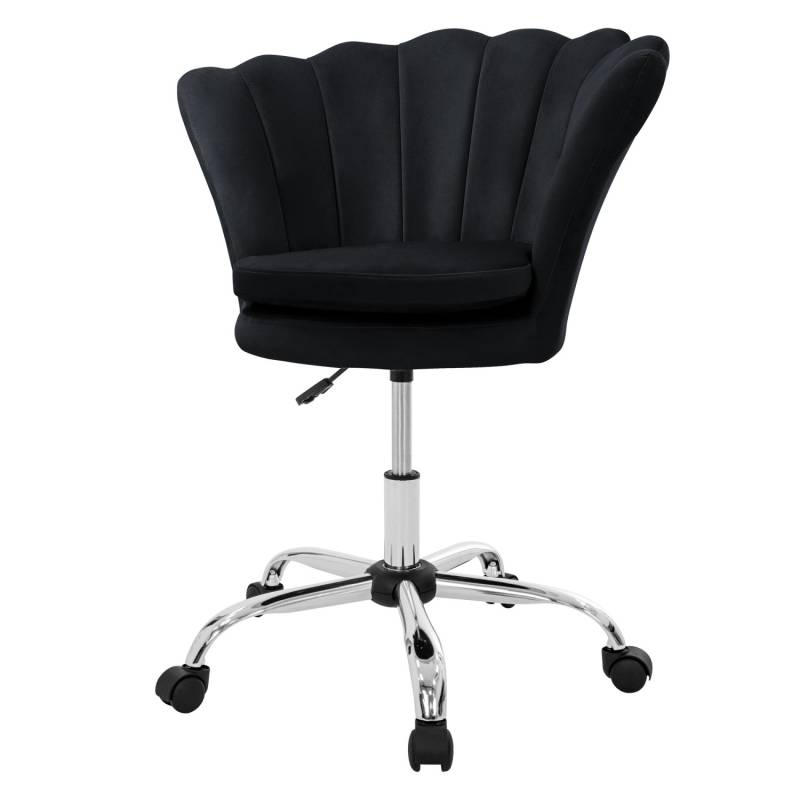 ML-Design Drehstuhl Samt Schwarz Höhenverstellbar 360 Grad 5 Rollen von ML-Design