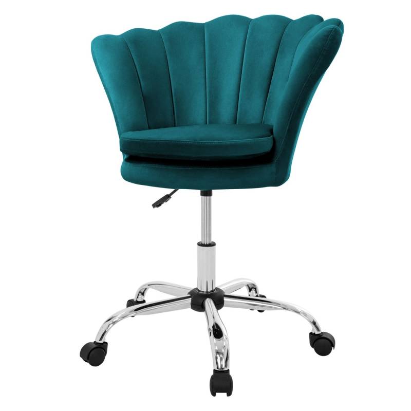 ML-Design Drehstuhl aus Samt Petrol Höhenverstellbar 360 Grad 5 Rollen von ML-Design