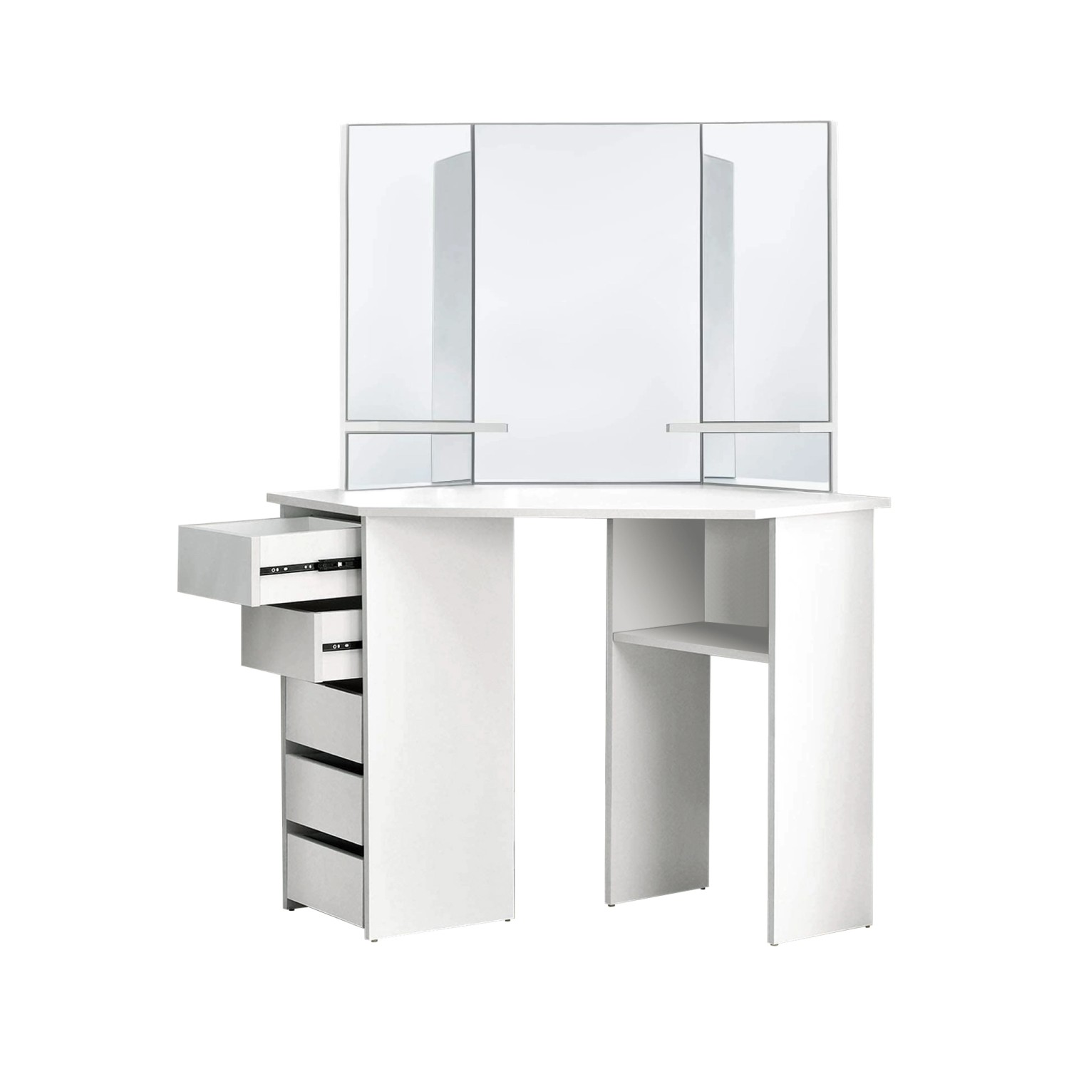 ML-Design Eckschminktisch Weiß mit 3 Spiegel 110 x 141,5 x 54 cm aus MDF Holz ML-Design Eckschminktisch Weiß mit 3 Spiegel 110 x 141,5 x 54 cm aus MDF Holz von ML-Design